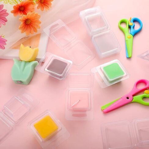 Wesiti Wax Melt Molds Clear Empty Plastic Wax Melt Clamshell Molds, 100 Pcs in Kuwait