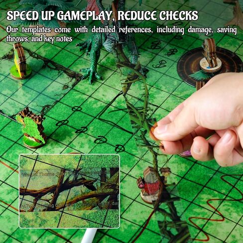 CZYY DND Area of Effect Spell Templates - Set of 28 Markers for AOE Spells Erasable PVC Spell Effects Templates with Reference Perfect Tools, Accessories & Gift for Dungeons and Dragons in Kuwait