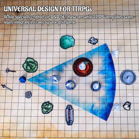 CZYY DND Area of Effect Spell Templates - Set of 28 Markers for AOE Spells Erasable PVC Spell Effects Templates with Reference Perfect Tools, Accessories & Gift for Dungeons and Dragons in Kuwait