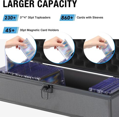 صندوق تخزين علوي من تي سي جارد لـ 3 انش × 4 انش 35 نقطة تحميل علوي، مقاوم للماء، مضاد للانزلاق، صندوق تخزين البطاقات، يناسب بطاقات التداول والبطاقات الرياضية (يحمل اكثر من 230 محمل علوي) in Kuwait