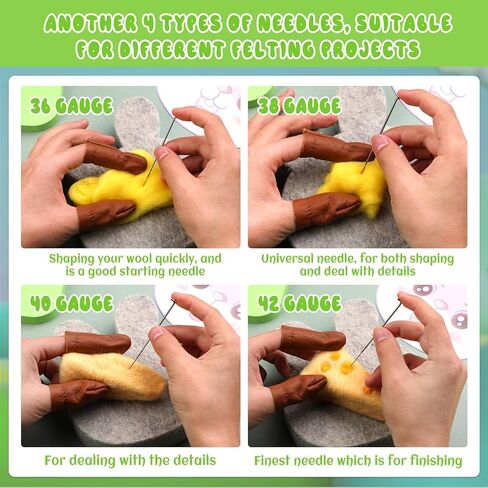 وسادة التلبيد بالإبرة، حصيرة التلبيد بالإبرة، حصيرة التلبيد الصوفية مع 21 قطعة من إبر التلبيد، دبوس مستقيم، واقيات أصابع جلدية للتلبيد بالإبرة، مشاريع التلبيد (شكل أرنب) in Kuwait