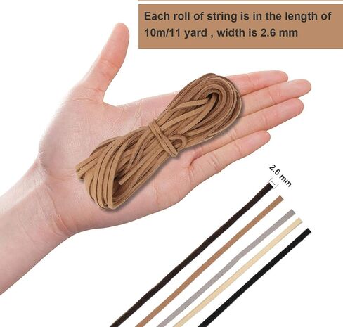 SANNIX 55 Yards 2.6mm Suede Cord Faux Leather Cord String Rope Thread for Bracelet Necklace Beading Jewelry DIY Crafts (5 Colors) in Kuwait