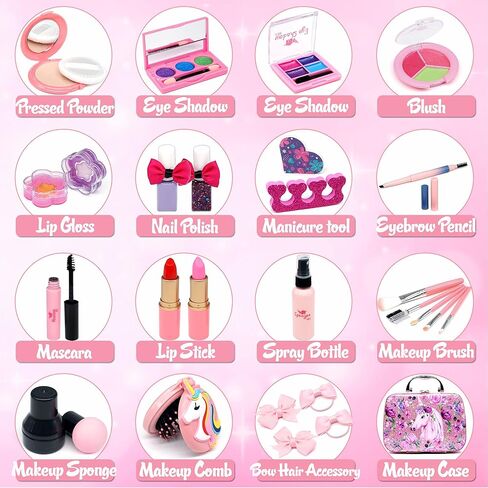 Kids Makeup Kit for Girl - Kids Makeup Kit Toys for Girls Real Makeup for Kids Girls,Kids Make up Toys for Girls, Non Toxic Girls Makeup Kit 3-12 Year Old Little Girls Make Up Gift in Saudi Arabia