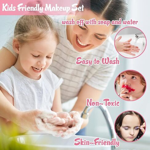Kids Makeup Kit for Girl - Kids Makeup Kit Toys for Girls Real Makeup for Kids Girls,Kids Make up Toys for Girls, Non Toxic Girls Makeup Kit 3-12 Year Old Little Girls Make Up Gift in Saudi Arabia