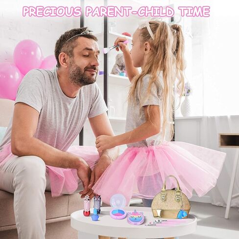 Kids Makeup Kit for Girl Washable Real Makeup Set Little Girl Purse Unicorn Toys for 5 6 7 8 Year Old Girls Princess Dress Up Vanity Pretend Game Birthday Girls Toys in Kuwait