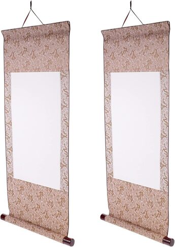 ورق الأرز منقوشة المناديل الورقية الفارغة المعلقة التمرير ورق الأرز الصينية شوان ورقة الفن مخطوطات الحائط لSumie Calligraphyor الخط 2PCS ورقة الأرز لفات ورق الأرز الفن in Kuwait