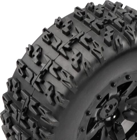 مجموعة عجلات وإطارات شاحنة Acekeeps 1/10 RC قصيرة المدى (ملصقة مسبقًا، سداسية 12 مم) لـ 1/10 Traxxas Slash 2WD/4WD Losi Tenacity Redcat Blackout SC Exceed RC Buggy Car، 4 عبوات (لويس) in Kuwait