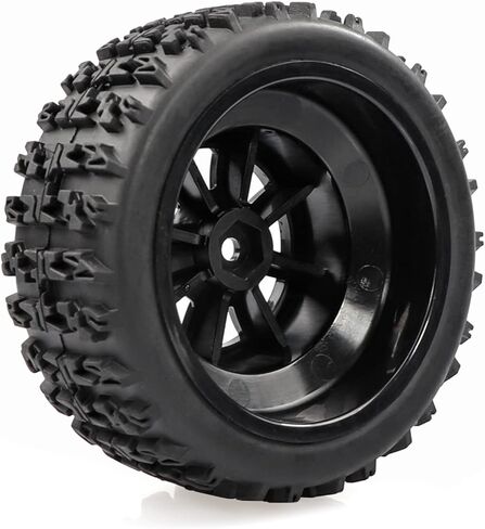 مجموعة عجلات وإطارات شاحنة Acekeeps 1/10 RC قصيرة المدى (ملصقة مسبقًا، سداسية 12 مم) لـ 1/10 Traxxas Slash 2WD/4WD Losi Tenacity Redcat Blackout SC Exceed RC Buggy Car، 4 عبوات (لويس) in Kuwait