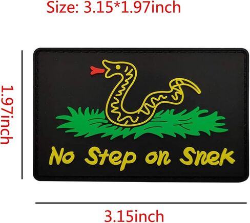 بقع الروح المعنوية العسكرية، لا خطوة على Snek شارات مطرزة شعار تكتيكي هوك وحلقة يزين لسترة الملابس حقيبة يد قبعات الأحذية، 2 قطعة in Kuwait