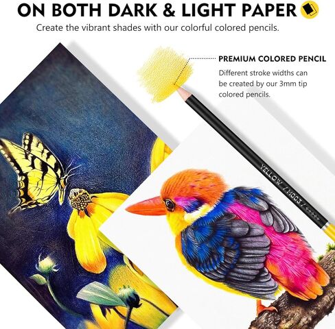 ماجيك فلاي مجموعة اقلام رصاص ملونة من 72 قطعة، اقلام رصاص ملونة زيتية للبالغين والفنانين وكتب التلوين وفنون الرسم والرسم in Kuwait