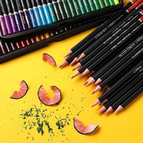 ماجيك فلاي مجموعة اقلام رصاص ملونة من 72 قطعة، اقلام رصاص ملونة زيتية للبالغين والفنانين وكتب التلوين وفنون الرسم والرسم in Kuwait