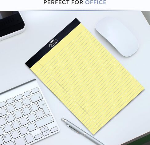Alitte Yellow Legal Notepads 8.5 x 11, Pack of 12 - Perforated Wide Ruled Writing Pad - Premium Thick Paper, No Ink Bleeding - Blank Legal Pads For Home, Office, School, Business - 50 Sheets Per in Kuwait
