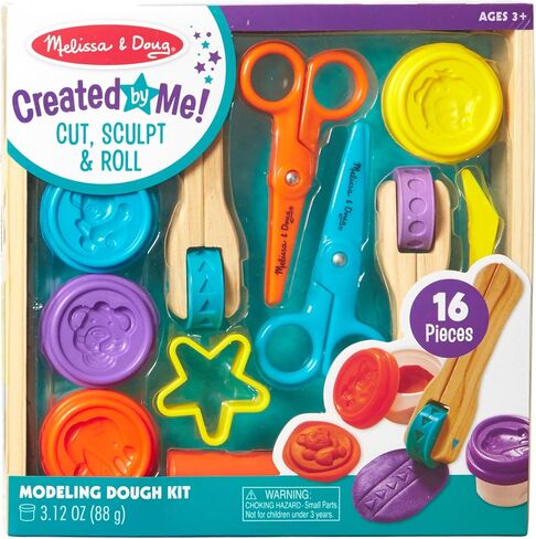 Melissa & Doug Created by Me! Cut, Sculpt, and Roll Modeling Dough Kit With 8 Tools and 4 Colors of Dough - with Stampers, Arts And Crafts For Kids Ages 3+ in Saudi Arabia