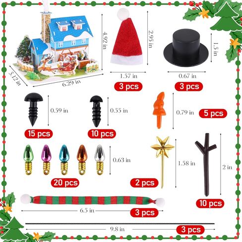 حشوات تخزين عيد الميلاد للأطفال، مجموعة من 7 قطع لبناء رجل ثلج لعيد الميلاد، ألعاب عيد الميلاد DIY مع شجرة عيد الميلاد ورجل خبز الزنجبيل، طين تشكيل جاف بالهواء لتزيين عيد الميلاد، هدية عيد الميلاد in Kuwait