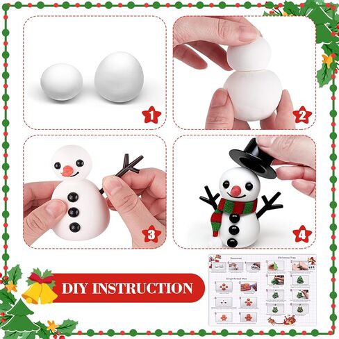 حشوات تخزين عيد الميلاد للأطفال، مجموعة من 7 قطع لبناء رجل ثلج لعيد الميلاد، ألعاب عيد الميلاد DIY مع شجرة عيد الميلاد ورجل خبز الزنجبيل، طين تشكيل جاف بالهواء لتزيين عيد الميلاد، هدية عيد الميلاد in Kuwait