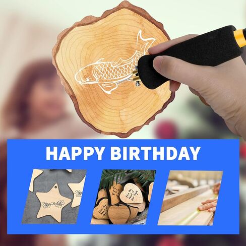 مجموعة كاوي لحام من بيروغرافي بقدرة 60 واط وشاشة ال سي دي مع درجة حرارة قابلة للتعديل مع 21 طرف سلك بيروغرافي للخشب والجلد والقرع in Kuwait