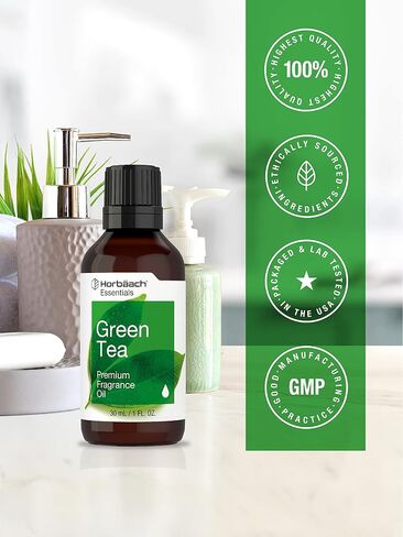 Green Tea Fragrance Oil | 1 fl oz (30ml) | Premium Grade | for Diffusers, Candle and Soap Making, DIY Projects & More | by Horbaach in Saudi Arabia