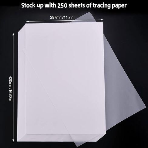 Vellum Paper, IMAGE A3 size16.53*11.7 Inches 250 Sheets Translucent Vellum Paper, Tracing Paper for Sketching, Drawing and Animation in Kuwait
