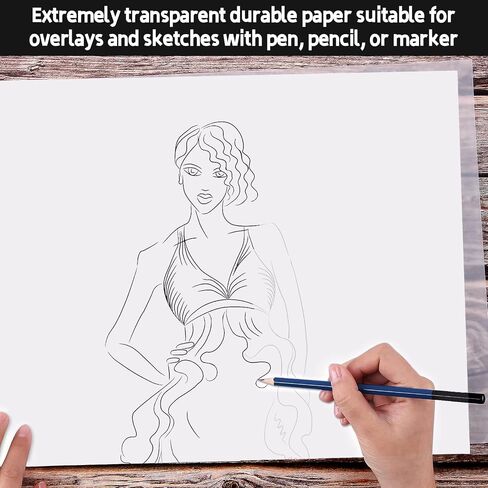Vellum Paper, IMAGE A3 size16.53*11.7 Inches 250 Sheets Translucent Vellum Paper, Tracing Paper for Sketching, Drawing and Animation in Kuwait