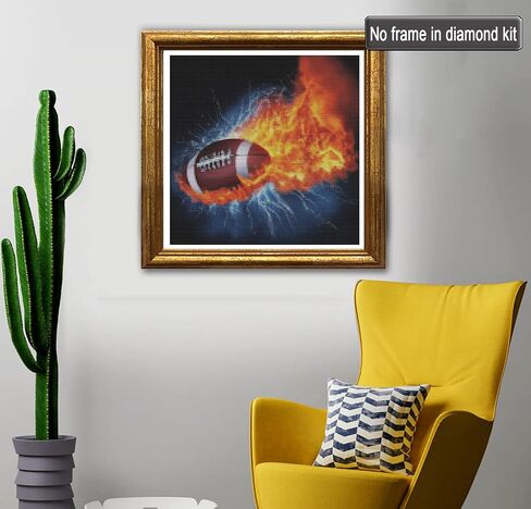 طقم أدوات ألماس 5D جانغوبيو لكرة القدم للكبار، مجموعة فن ألماسي DIY كاملة حفر طلاء رياضي مع خرز ألماس الفسيفساء طلاء بالرقم ديكور المنزلي (30 × 30 سم) in Kuwait