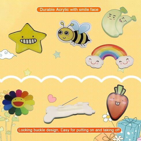 15 قطعة من دبابيس الاكريليك اللطيفة لشنط الظهر، دبابيس بروش كرتونية للقبعات والملابس، دبوس جمالي للبنات والجاكيتات والهوديز، هدية من الاكريليك، بدون احجار كريمة, أكريليك, بدون أحجار كريمة in Kuwait