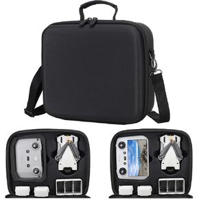 Portable Storage Bag for DJI Mini 3/ Mini 3 Pro (DJI RC/RC-N1 Remote Controller) Waterproof PU Leather Carrying Case for DJI Mini 3/ Mini 3 Pro Drone and Accessories