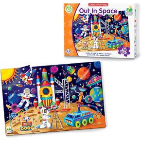 The Learning Journey: Jumbo Floor Puzzles Out in Space - Extra Large 50 Pieces Jigsaw Puzzle for Kids - Educational Intellectual Development - Preschool Toys & Activities for Children Ages 3-6 Years
