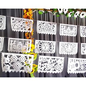 Gold Papel Picado Banner - Matte Gold Papel PicadoTissue Paper Banner for fiestas, weddings, bridal shower, engagement, baby shower, birthdays 2 pack/12ft long each)/ Not plastic