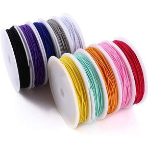 1mm Elastic Cord for Making Jewelry 130m/142Yards 10Roll Multicolor Stretch String Beading Crafting for DIY Masks Jewelry Making Necklace Bracelet Beading Craft Thread