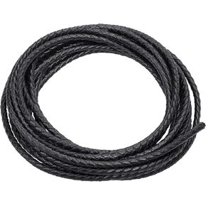 Lystaii 5.5 Yards Genuine Leather Cord 4mm Round Braided Bolo Leather Cord Brown Leather Strip Braiding Antique Leather Strap 5m Long for Bracelet Necklace Beading DIY