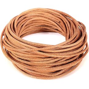 BEADNOVA Genuine Round Leather Cord White Leather Strips for Jewelry Making Bracelet Necklace Beading (11 Yards,1.5mm) in Kuwait