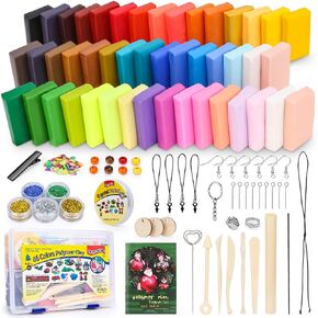ifergoo Polymer Clay, Modeling Clay for Kids DIY Starter Kits, 50 Color Oven Baked Model Clay, Non-Toxic, Non-Sticky, with Sculpting Tools, Ideal Gift for Boys and Girls