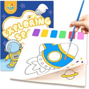 YOTOY Paint With Water Books Toys for 3 4 5 6 7 8 Years Old, Water Painting Book for Toddlers, Watercolor Coloring Book for Kids, Toddler Arts and Crafts, Water Color Book for Kids, Toy Age 2-4 4-8