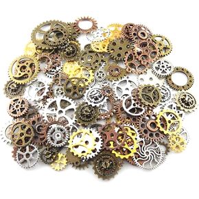 30pcs Antique Bronze Mix Skeleton Steampunk Clock Face Watch Gear Cog Wheel Pendant Charms Jewelry Making DIY Steampunk Gear Pendant Charms Wholesale (M071)
