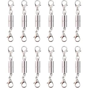 12 قطعة مجوهرات فضية مغناطيسية قفل المشابك قلادة المشابك والإغلاق سوار مشبك جراد البحر موصل لقلادة DIY سوار مستلزمات صناعة المجوهرات in Kuwait