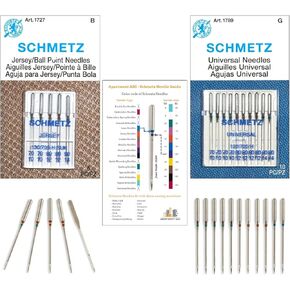 مجموعة متنوعة من إبر آلة الخياطة ذات المقاسات الواحدة، مثالية للقطن والجيرسي، والأقمشة المنسوجة، تناسب ماكينات السينجر والأخ وكينمور وجانوم المنزلية من AGarment ABC in Kuwait