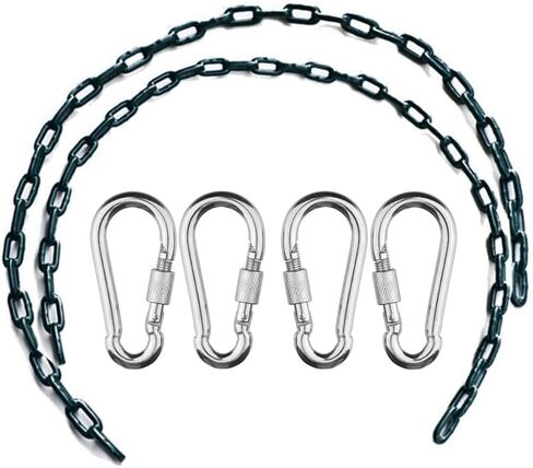 Swing Chains (2) 60 Inch Fully Plastic Coated with 4 Free Quick Links Anti-Rust Iron Link Chains for Playground Kids Tree Swing Seat Support 660 Lb Swing Set Accessories and Replacement (Blue) in Kuwait