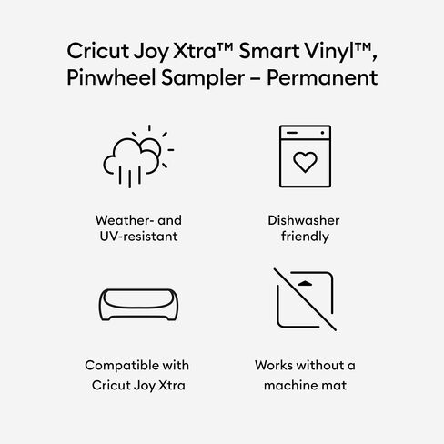 عينة تزلج من الفينيل الذكي من Cricut - حزمة ملاءات الفينيل الدائمة من أجل Cricut Joy Xtra، مقاومة للماء والأشعة فوق البنفسجية، فينيل ذكي مناسب لجميع الأحوال الجوية، مناسب للغسل في غسالة الأطباق، والمشروعات الحرفية الخارجية، وملصقات السيارة، والمزيد in Kuwait