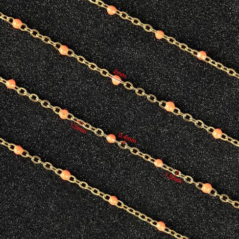 UMAOKANG 33 Feet Black Bead Chain for Jewelry Making Gold Plated Stainless Steel Soldered Cable Chain Necklace Bracelet Jewelry Supplies Findings in Kuwait