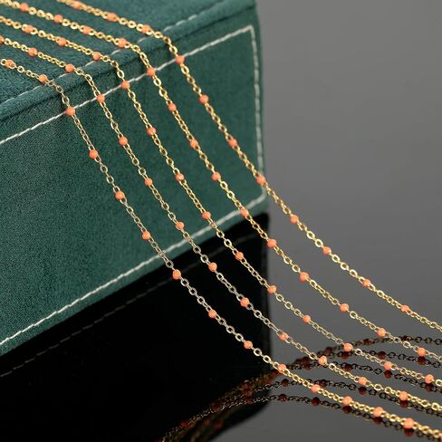 UMAOKANG 33 Feet Black Bead Chain for Jewelry Making Gold Plated Stainless Steel Soldered Cable Chain Necklace Bracelet Jewelry Supplies Findings in Kuwait