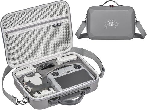 حافظة AIJUNCT Mini 4 Pro RC 2، حقيبة حمل جلدية محمولة من جلد البولي يوريثان لملحقات DJI Mini 4 Pro، حقيبة حمل للسفر لـ DJI Mini 4 Pro Fly More Combo (وحدة تحكم DJI RC 2) in Kuwait