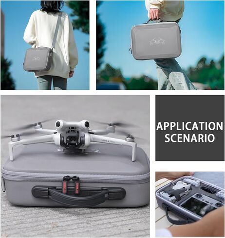 حافظة AIJUNCT Mini 4 Pro RC 2، حقيبة حمل جلدية محمولة من جلد البولي يوريثان لملحقات DJI Mini 4 Pro، حقيبة حمل للسفر لـ DJI Mini 4 Pro Fly More Combo (وحدة تحكم DJI RC 2) in Kuwait