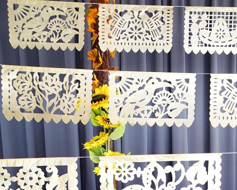 Gold Papel Picado Banner - Matte Gold Papel PicadoTissue Paper Banner for fiestas, weddings, bridal shower, engagement, baby shower, birthdays 2 pack/12ft long each)/ Not plastic in Kuwait