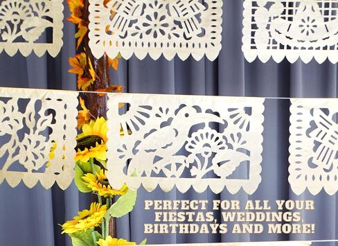 Gold Papel Picado Banner - Matte Gold Papel PicadoTissue Paper Banner for fiestas, weddings, bridal shower, engagement, baby shower, birthdays 2 pack/12ft long each)/ Not plastic in Kuwait