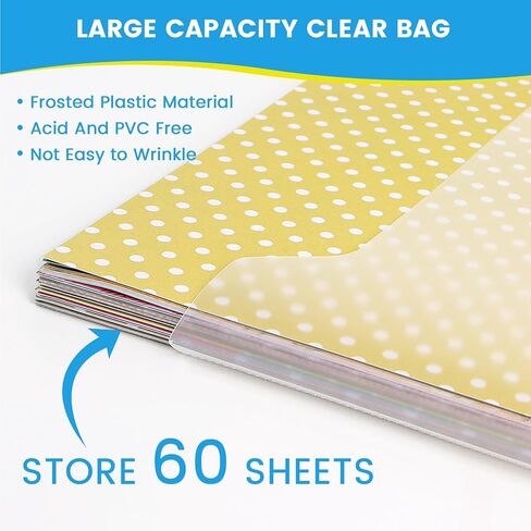 50 قطعة من تخزين ورق القصاصات من Aoibrloy مع 120 قطعة من علامات التبويب اللزجة منظم تخزين ورق القصاصات لحمل ورق القصاصات مقاس 12 × 12 بوصة وملفات الورق والبطاقات وورق الفينيل in Kuwait