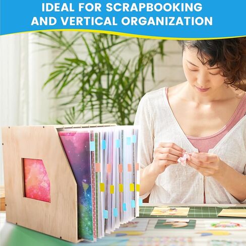 50 قطعة من تخزين ورق القصاصات من Aoibrloy مع 120 قطعة من علامات التبويب اللزجة منظم تخزين ورق القصاصات لحمل ورق القصاصات مقاس 12 × 12 بوصة وملفات الورق والبطاقات وورق الفينيل in Kuwait