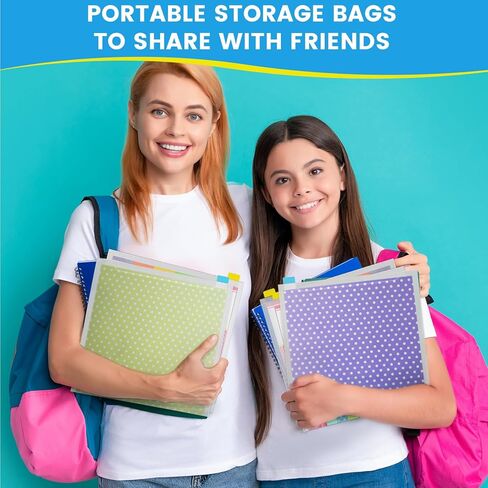 50 قطعة من تخزين ورق القصاصات من Aoibrloy مع 120 قطعة من علامات التبويب اللزجة منظم تخزين ورق القصاصات لحمل ورق القصاصات مقاس 12 × 12 بوصة وملفات الورق والبطاقات وورق الفينيل in Kuwait