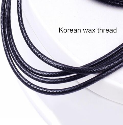 حبل سلسلة اسود مع مشبك، حبل من القطن المشمع الاسود 20 انش للقلادات والاساور والقلائد ومستلزمات صنع المجوهرات ومستلزمات الخرز (20 قطعة) in Kuwait