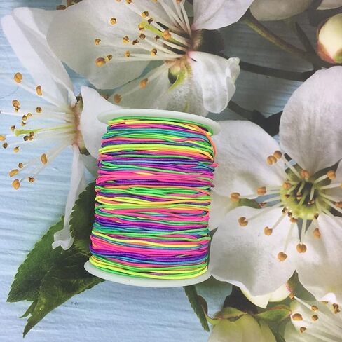 APRUNM 1 mm Colorful Beaded Elastic Cord, Suitable for DIY Bracelets, Necklaces, Jewelry Making and Crafts DIY Production (Color) in Saudi Arabia