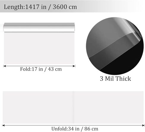 HFHSY (118 قدمًا × 34 قدمًا) لفافة سيلوفان شفافة 3 مل - لفافة سيلوفان - أكياس سيلوفان شفافة للتغليف - ورق تغليف شفاف لتغليف سلال الهدايا - غلاف هدايا شفاف للسلال in Kuwait
